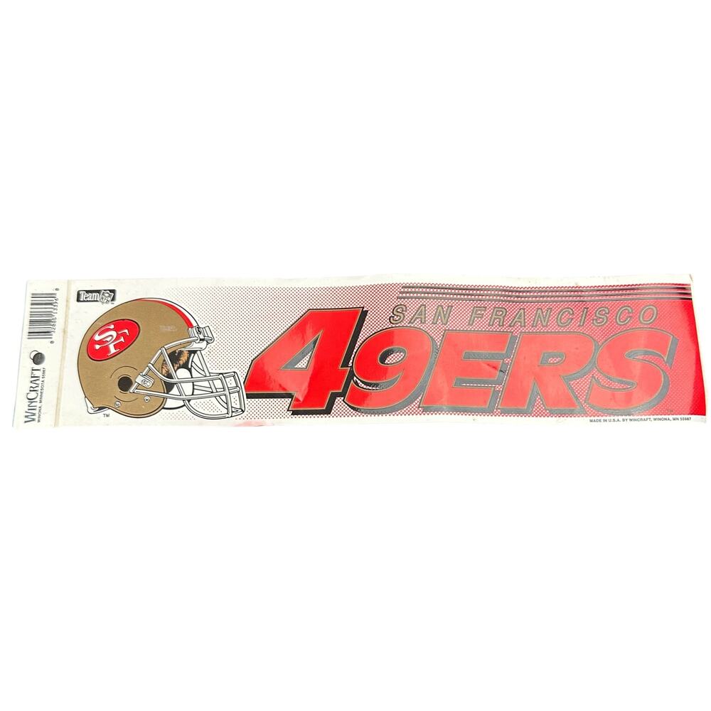 Vintage 90's NFL San Francisco 49ers Football Team Bumper Sticker Decal Wall Art